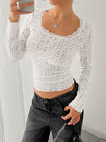 U-Neck Lace Long Sleeve